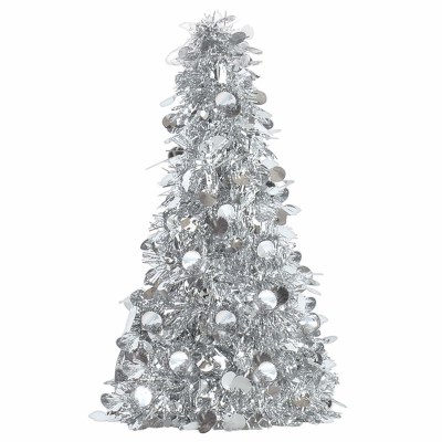 10" Silver Tinsel Tree