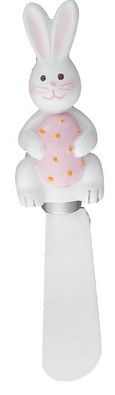 5" Bunny Holding a Pink Egg Spreader