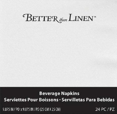 Pack of 24 White Better Than Linen Beverage Napkin