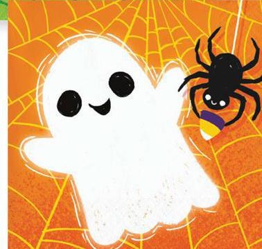 5" Square Ghost and Spider Beverage Napkin Halloween Decoration