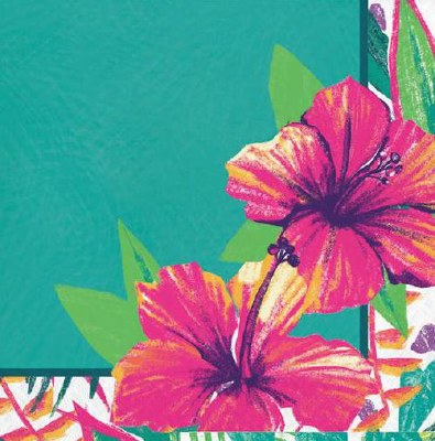 Island Tropical Red Hibiscus Lunch Napkin