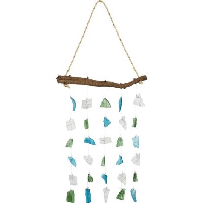 12" Blue and Green Glass Wind Chime