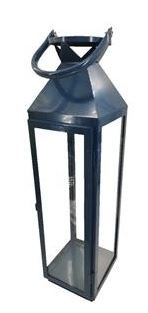 19" Navy Metal Lantern