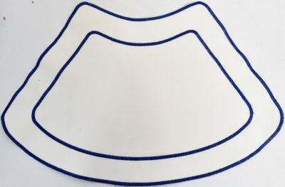White and Navy Border Wedge Placemat
