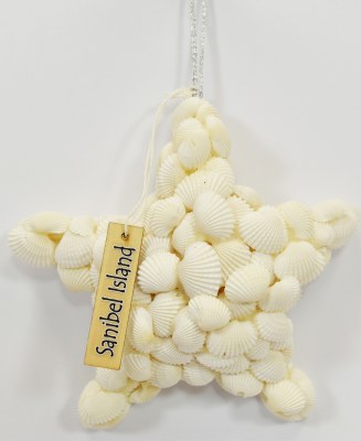 Sanibel Island White Starfish and White Shell Ornament