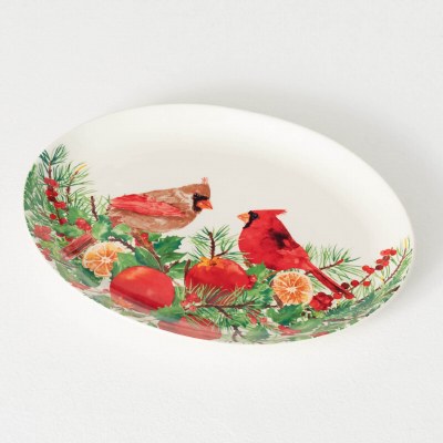 14" Oval Cardinal Platter