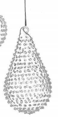 4.5" Clear Dots Glass Teardrop Ornament