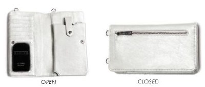 8" White Convertible Wallet/Crossbody Purse
