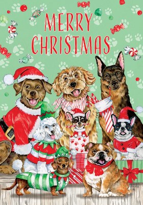 18" x 12" Mini Christmas Dogs Garden Flag