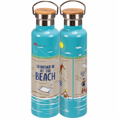 25 oz Stainless Steel "I'd rather Be At The Beach" Beach Themed Water Bottle