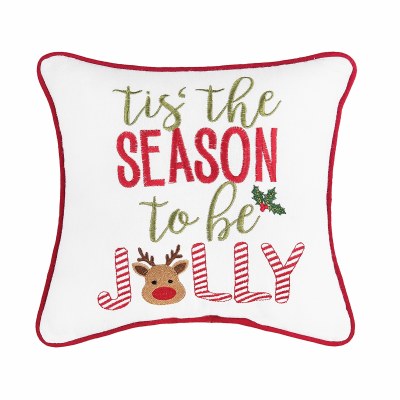 10" Sq Season to Be Jolly Decorative Pillow