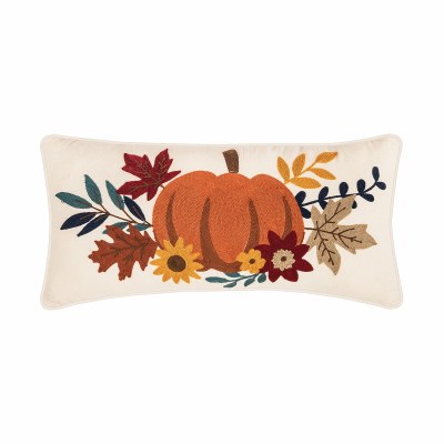 12' x 24" Autumn Pumpkin Decorative Pillow Fall and Thanksgiving Decoration