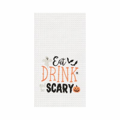27" x 18" "Eat, Drink, Scary" Kitchen Towel Halloween Decoration