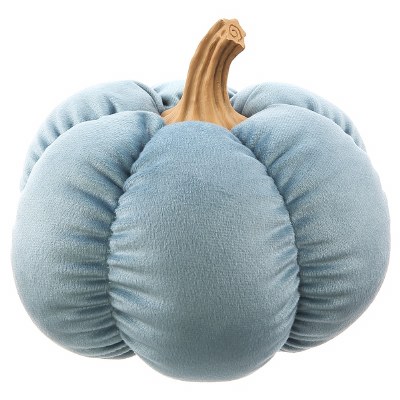 7" Blue Fabric Pumpkin Fall and Thanksgiving Decoration