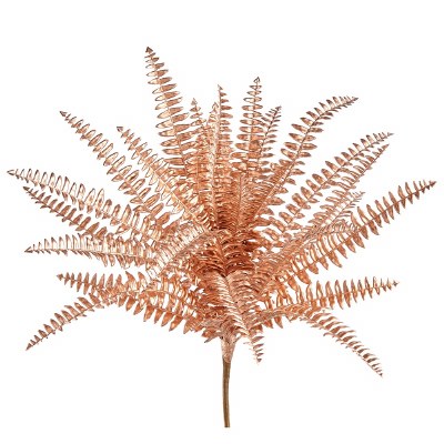 19" Faux Gold Fern Bush