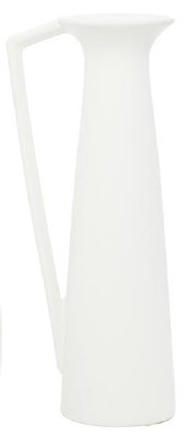 16" White Wide Rim Ceramic Vase