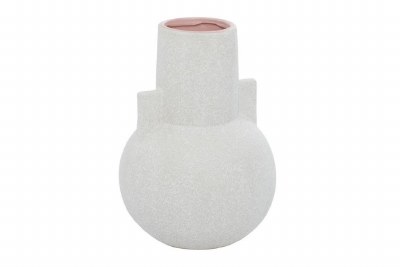 11" White Modern Ceramic Vase