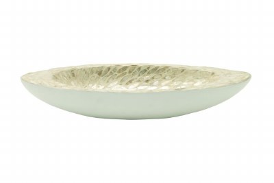 21" White Shell Mosaic Tray