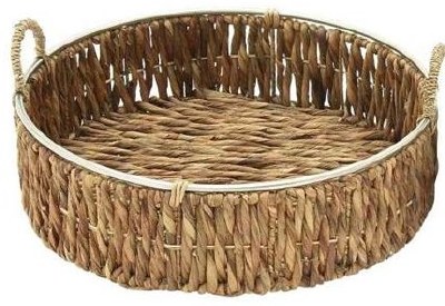 20" Round Seagrass Tray With Handles