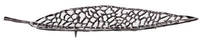 31" Black Contemporary Openwork Leaf Tray
