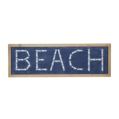 34" Blue "Beach" Wall Plaque