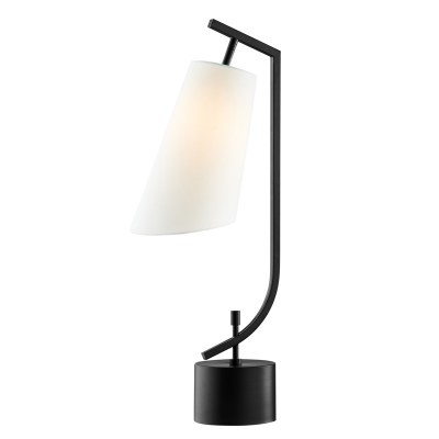 32" Black Lamp With a White Angle Shade