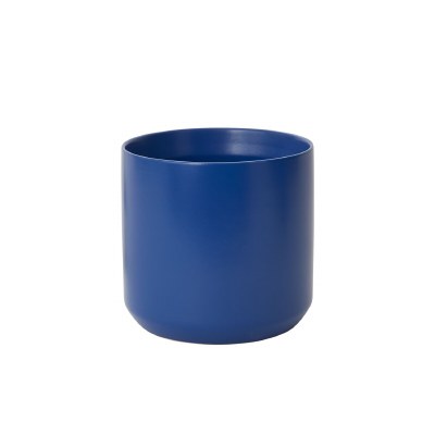7" Round Dark Blue Ceramic Pot