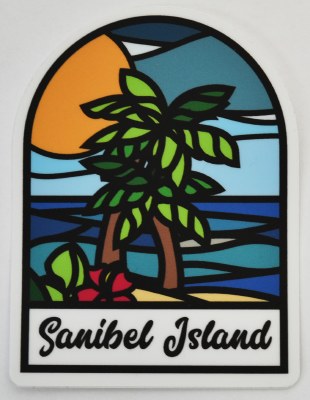 Sanibel Island Palm Tree Sticker