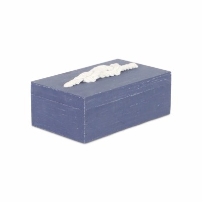 6" x 10" Dark Blue Box With a White Rope