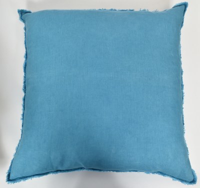 20" Sq Ocean Blue Fringe Decorative Pillow