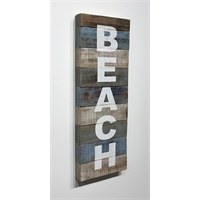 22" x 8" Wood "Beach" Wall Plaque