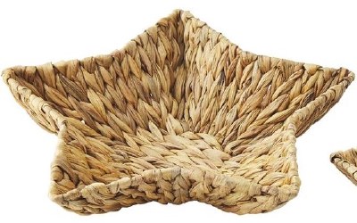 15" Natural Woven Star Basket by Mud Pie