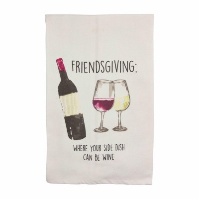 Friendsgiving Wine Kitchen Towel by Mud Pie Fall and Thanksgiving