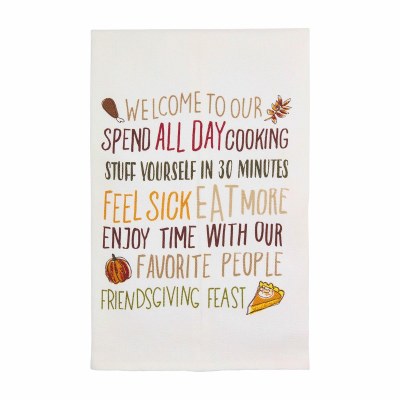 "Welcome to Our Friendsgiving Feast" Kitchen Towel by Mud Pie Fall and Thanksgiving