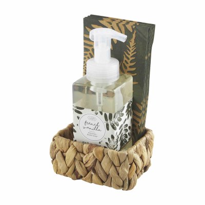 Green Palm Fronds Towel and Foam Soap Holder Set by Mud Pie