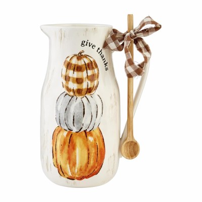 60 oz Pumpkin Pitcher With a Spoon by Mud Pie Fall and Thanksgiving