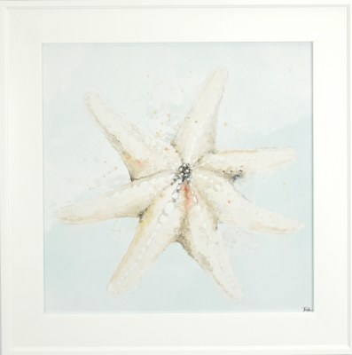 21" Sq Starfish Gel Print With a White Frame