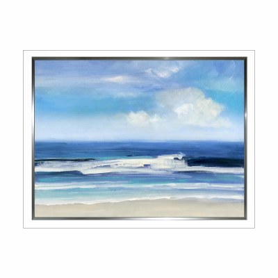 33" x 43" Low Tide Wave Horizon Gel Print With a Silver Frame