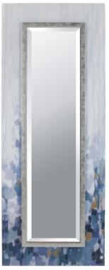 59" x 23" Blue Abstract Framed Mirror