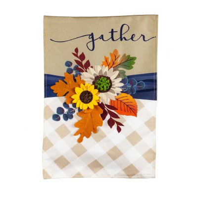 18" x 13" Mini Fall Floral "Gather" Garden Flag