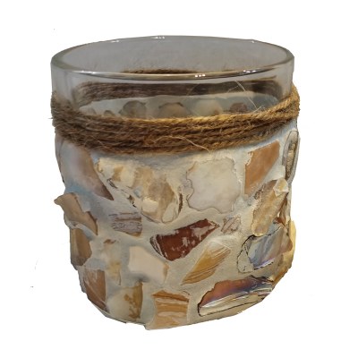 4" Mosaic Shell Votive Holder