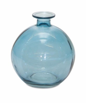 6" Blue Ball Glass Vase