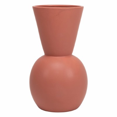 15" Orange Ceramic Vase