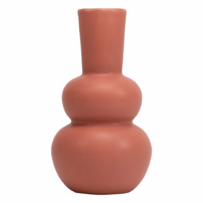 8" Orange Ceramic Vase