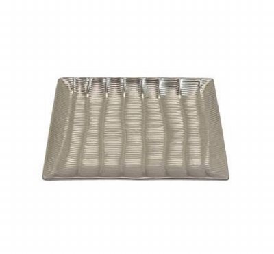 9" x 12" Silver Textured Metal Tray