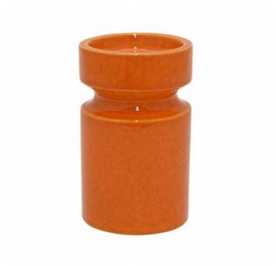 7" Orange Ceramic Pillar Candleholder