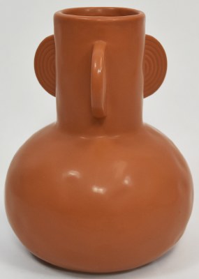 7" Terracotta Ceramic Three Handle Vase