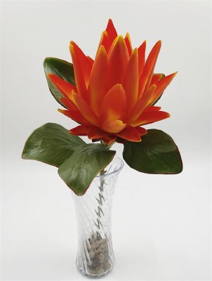 22" Faux Orange and Yellow Protea Stem