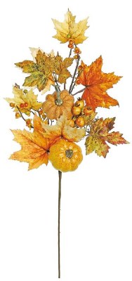 32" Faux Fall Leaf Pumpkin Spray Fall and Thanksgiving Decoration