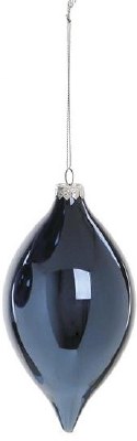 4" Dark Blue Glass Diamond Ornament